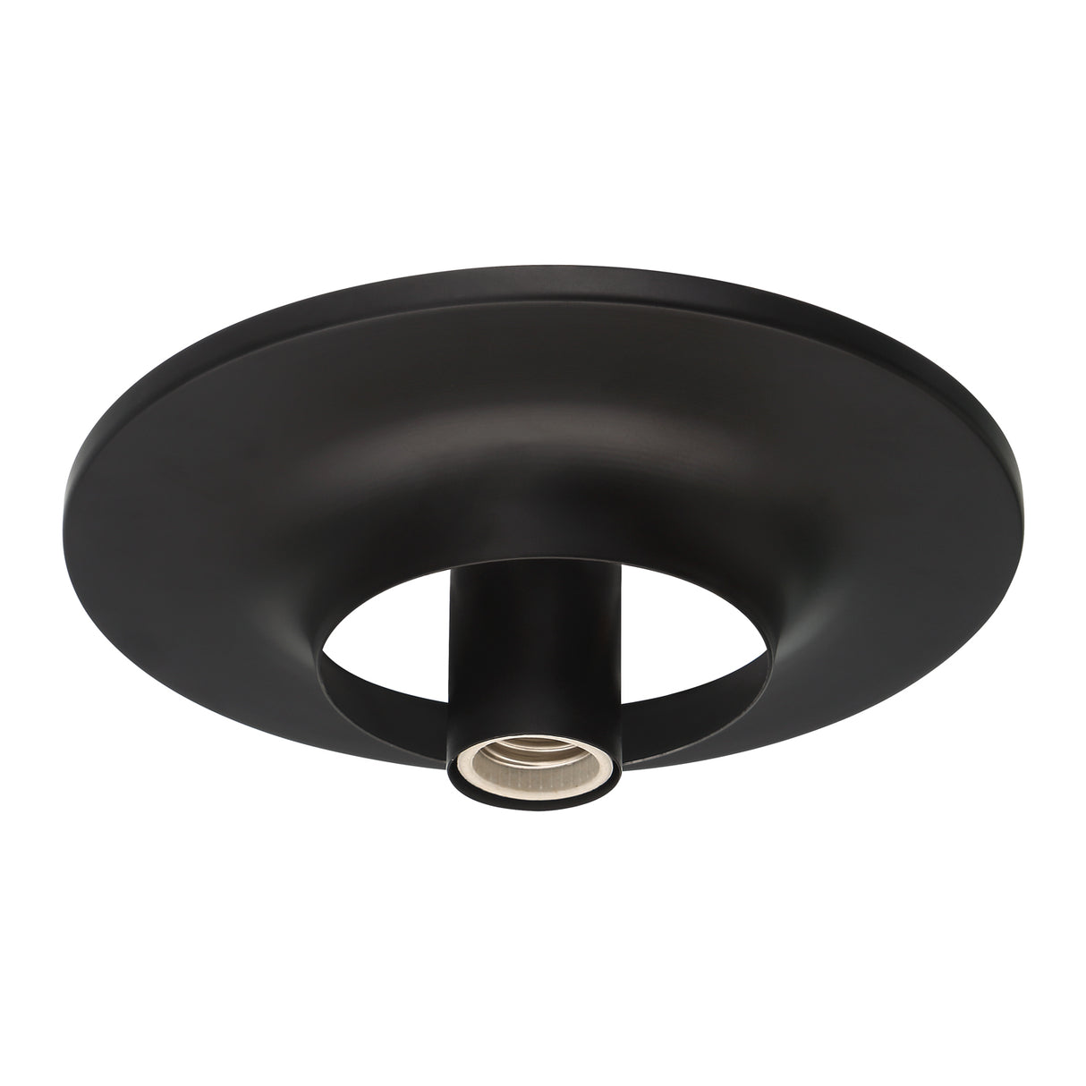 Jules Glass Flush Mount 10", Matte Black with Opal Glass