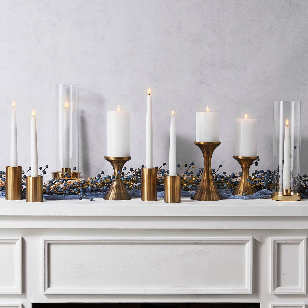 Infinity Wick White Pillar Candles, 3" Multipack, Set of 3