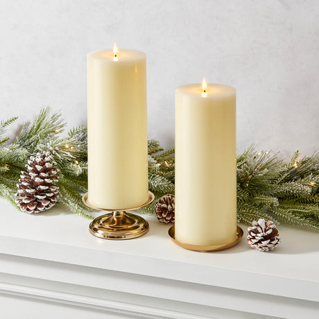 Infinity Wick Ivory 4x10" Pillar Candles, Set of 2