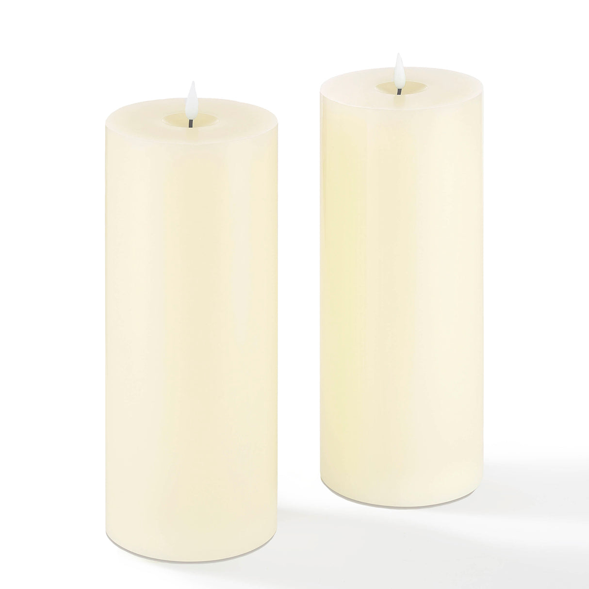 Infinity Wick Ivory 4x10" Pillar Candles, Set of 2