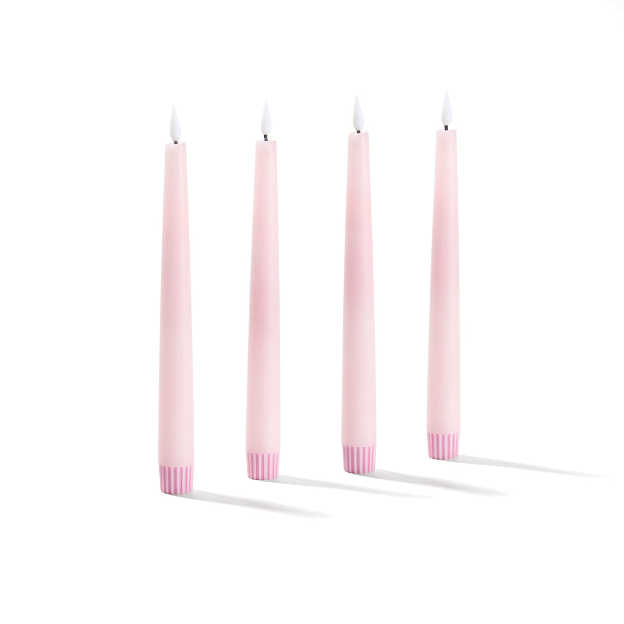 Infinity Wick Pastel Pink 9" Taper Candles, Set of 4