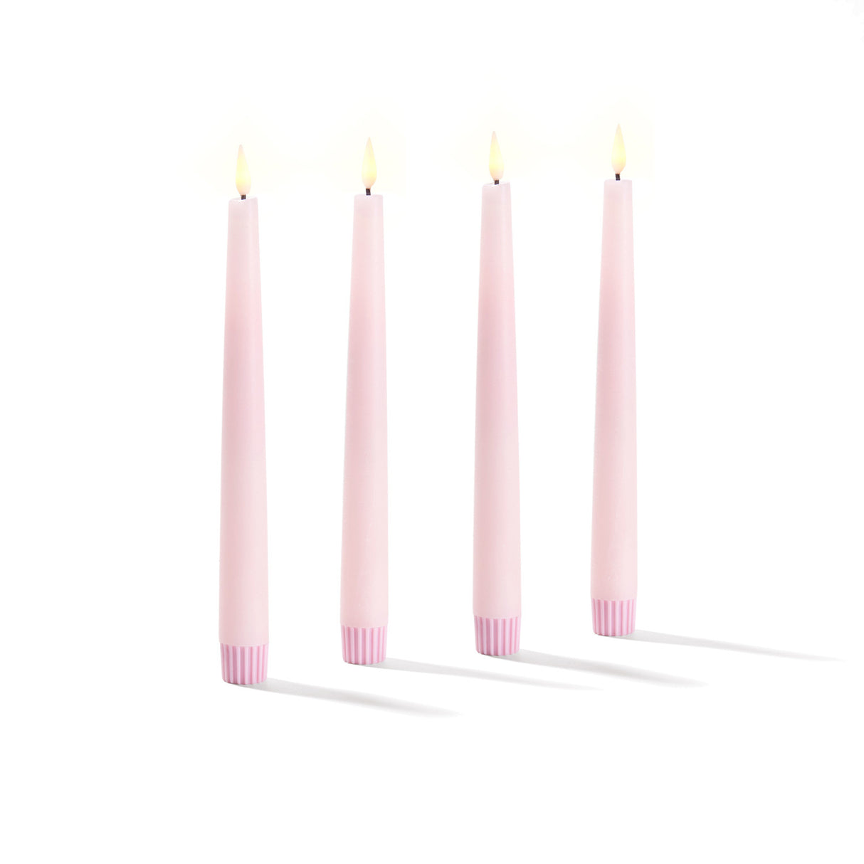 Infinity Wick Pastel Pink 9" Taper Candles, Set of 4