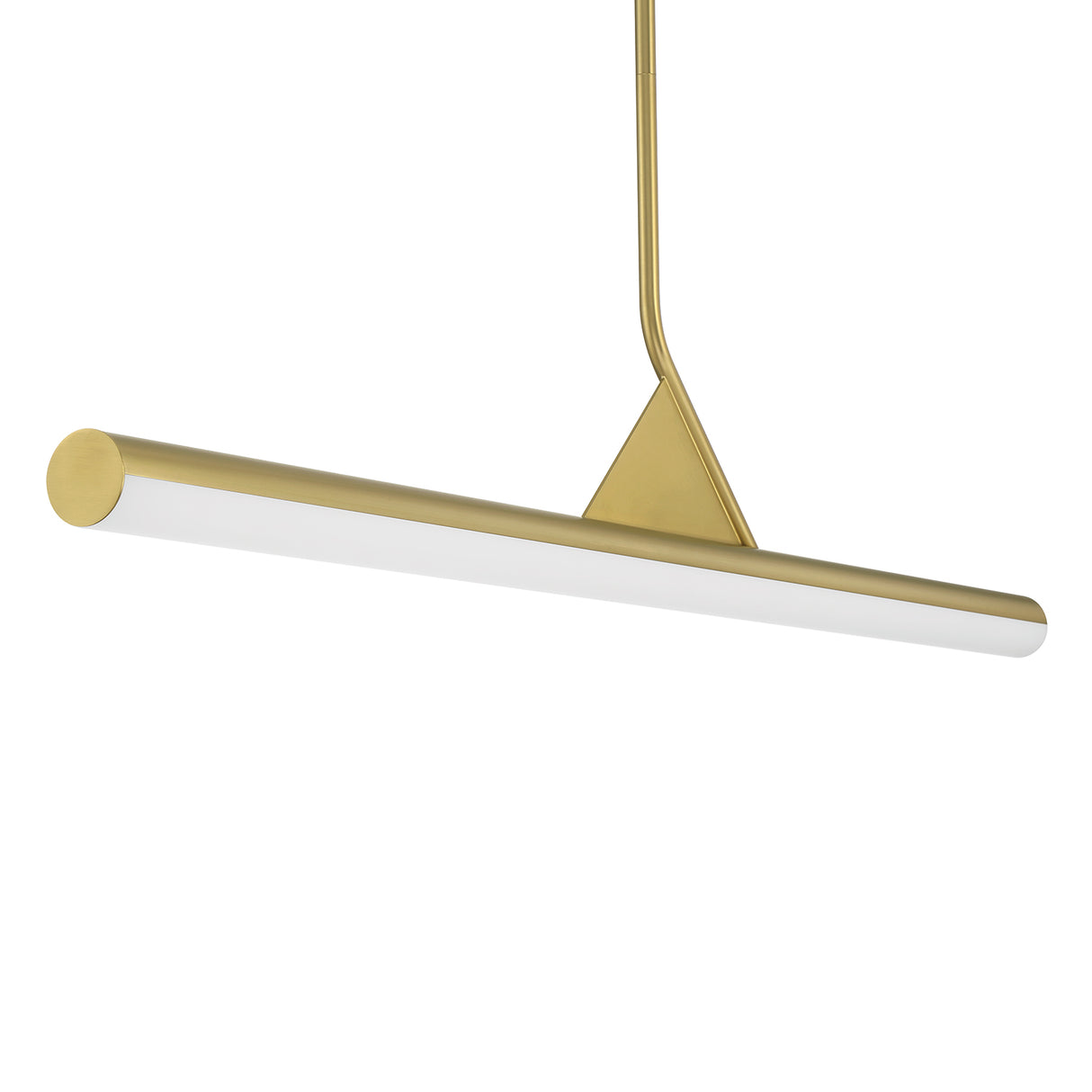 Argo 45" Linear LED Pendant, Satin Brass, Dimmable Integrated LED Light, close-up light off