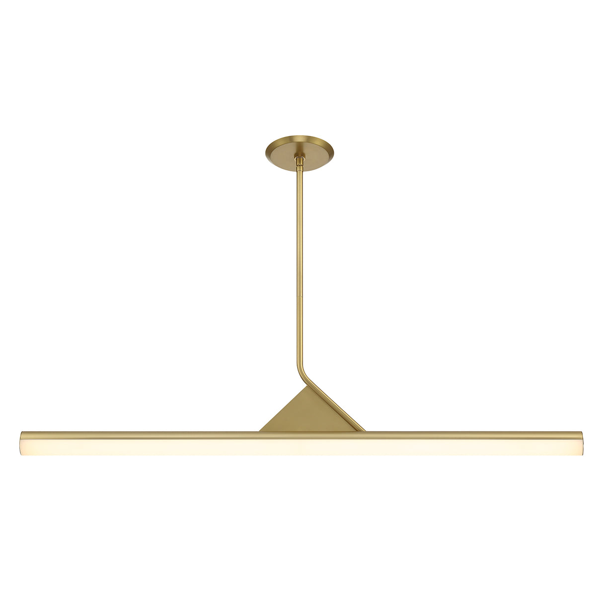 Argo 45" Linear LED Pendant, Satin Brass, Dimmable Integrated LED Light