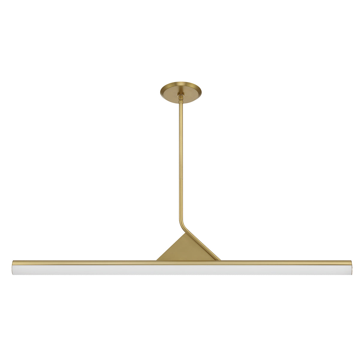 Argo 45" Linear LED Pendant, Satin Brass, Dimmable Integrated LED Light, light off