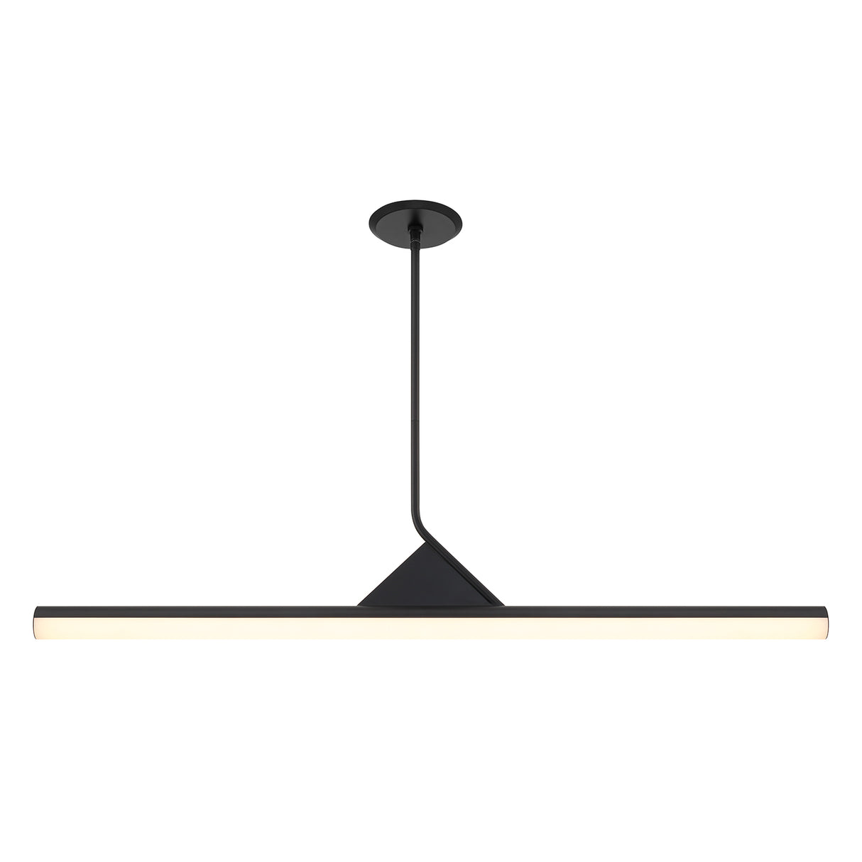 Argo 45" Linear LED Pendant, Matte Black, Dimmable Integrated LED Light, front view