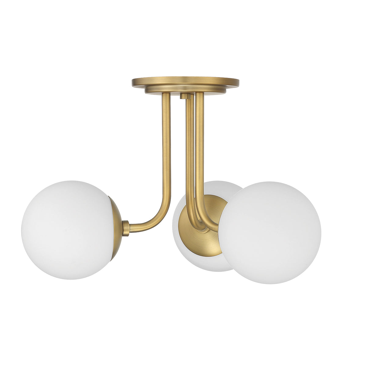 Castell 3 Globe Semi-Flush 20", Aged Brass