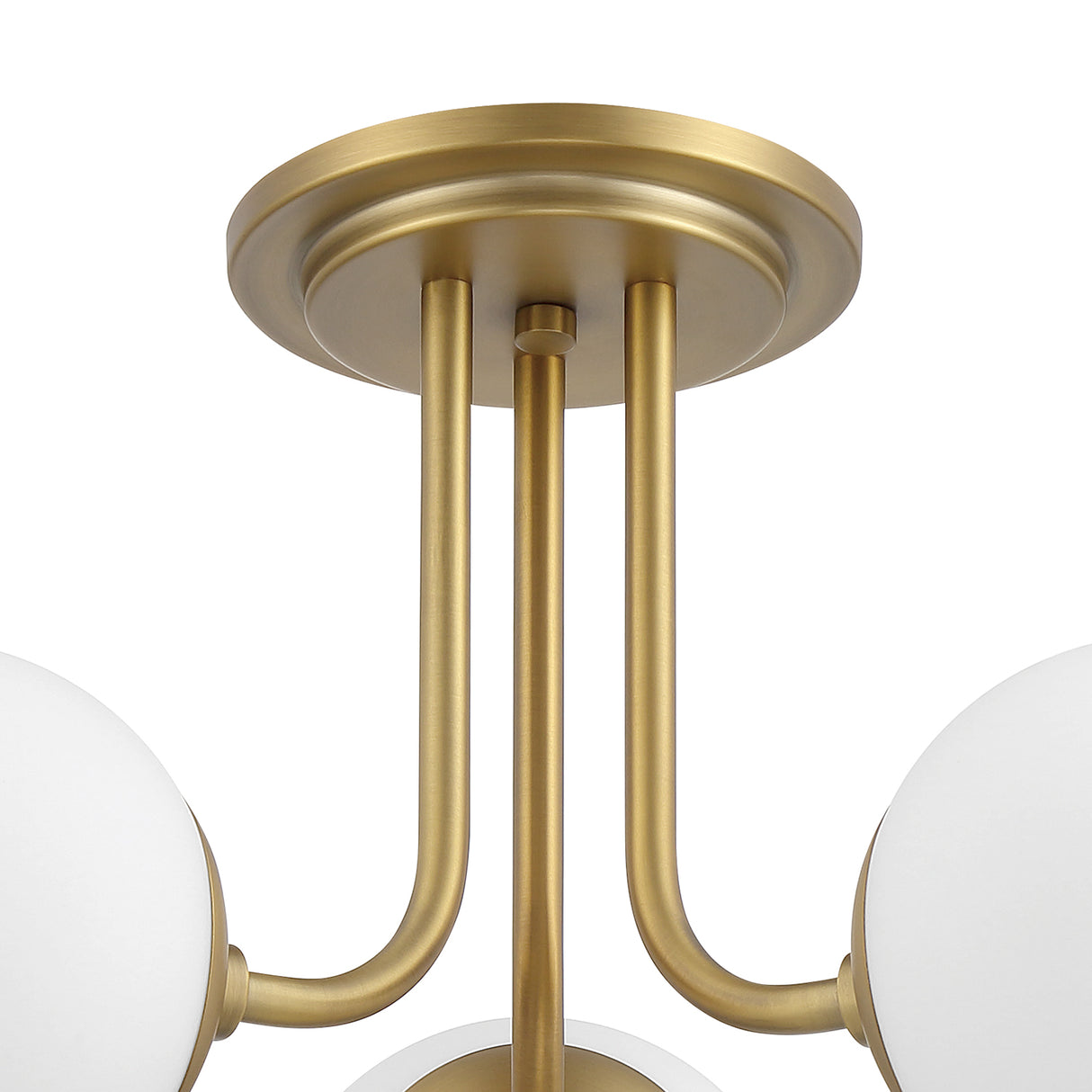 Castell 3 Globe Semi-Flush 20", Aged Brass