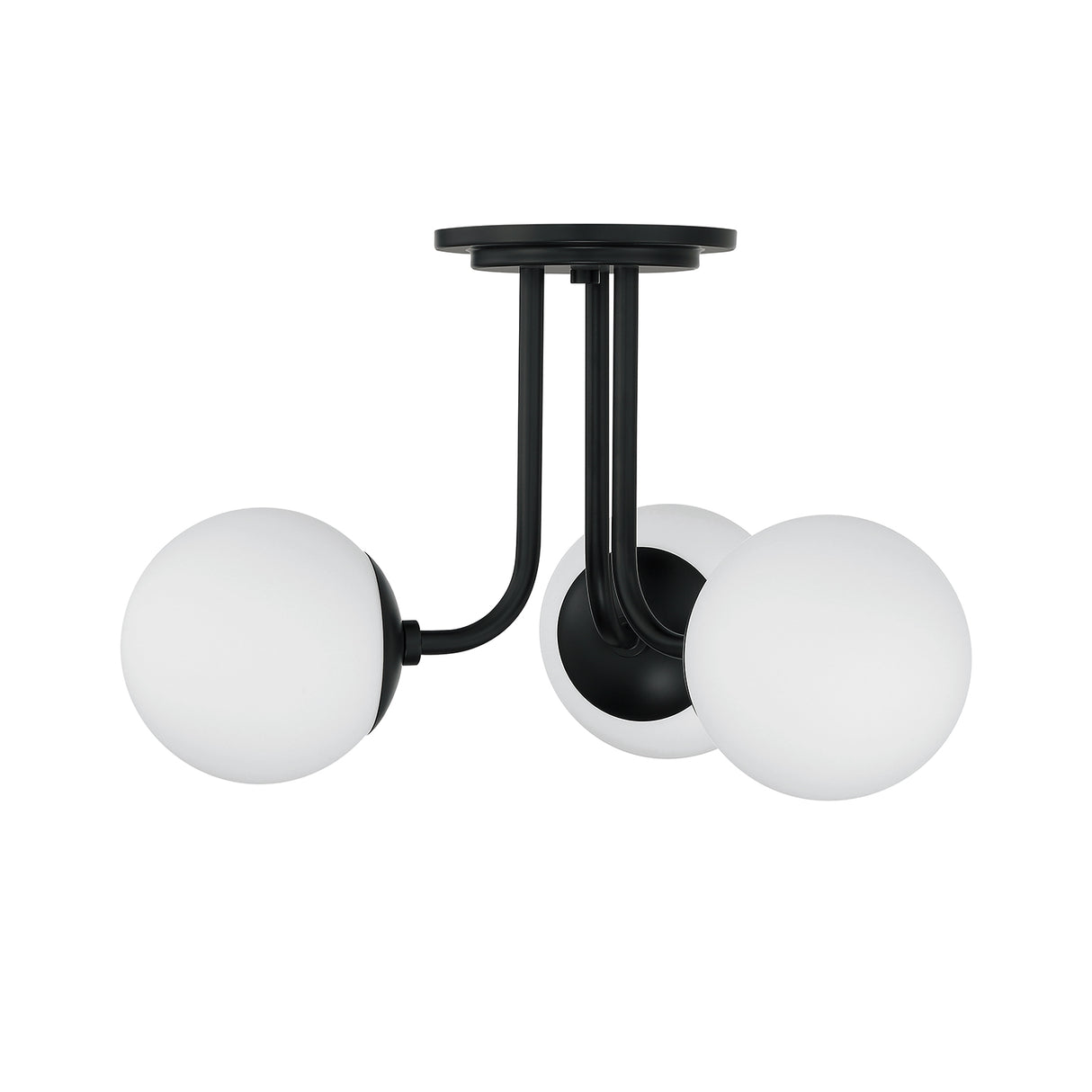 Castell 3 Globe Semi-Flush 20", Matte Black