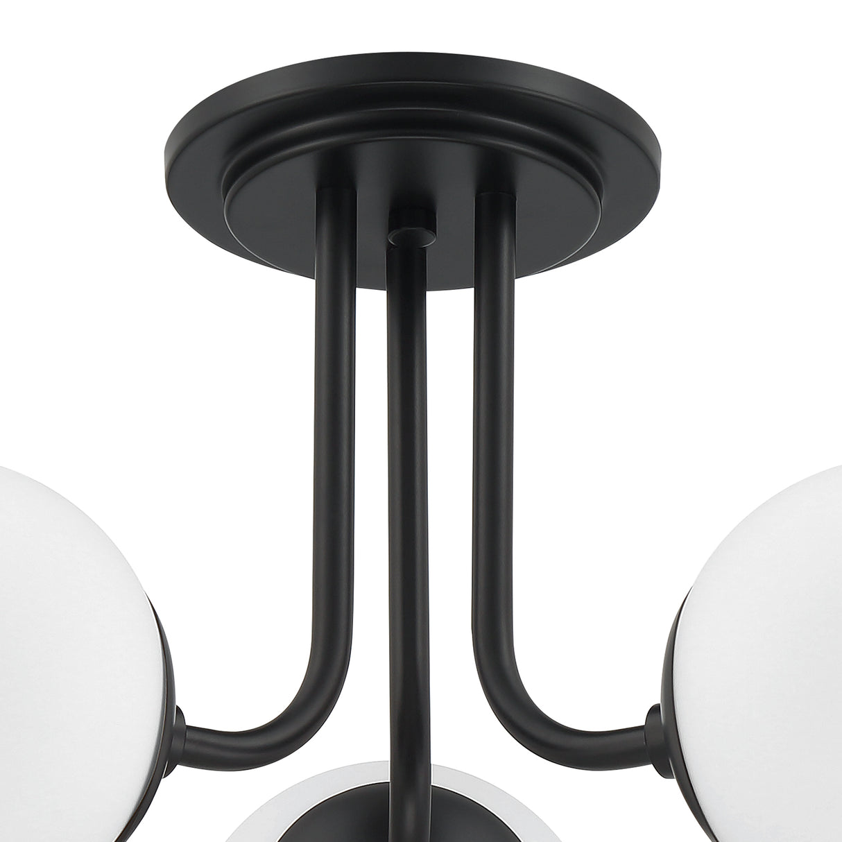 Castell 3 Globe Semi-Flush 20", Matte Black