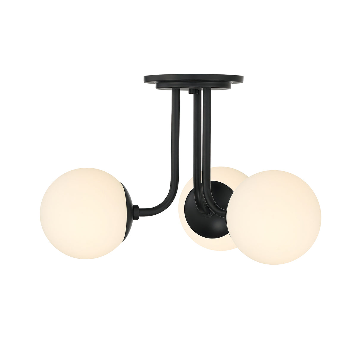 Castell 3 Globe Semi-Flush 20", Matte Black