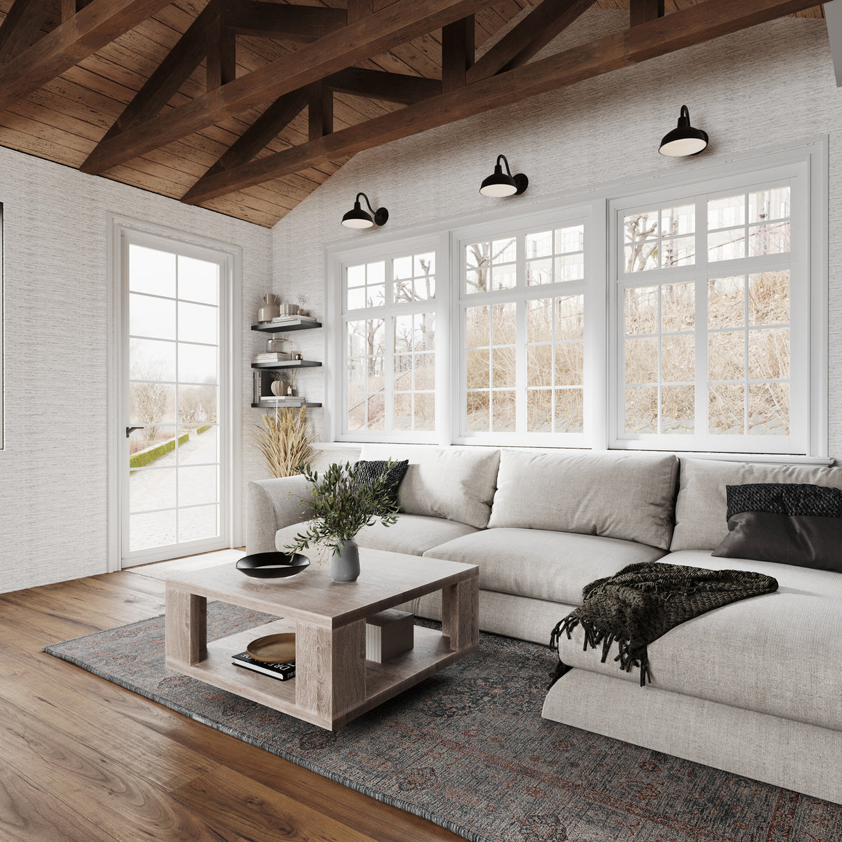 Asher Small Outdoor Wall Light, Black