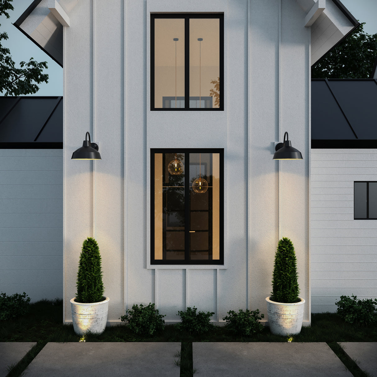 Asher Large Outdoor Wall Light, Black