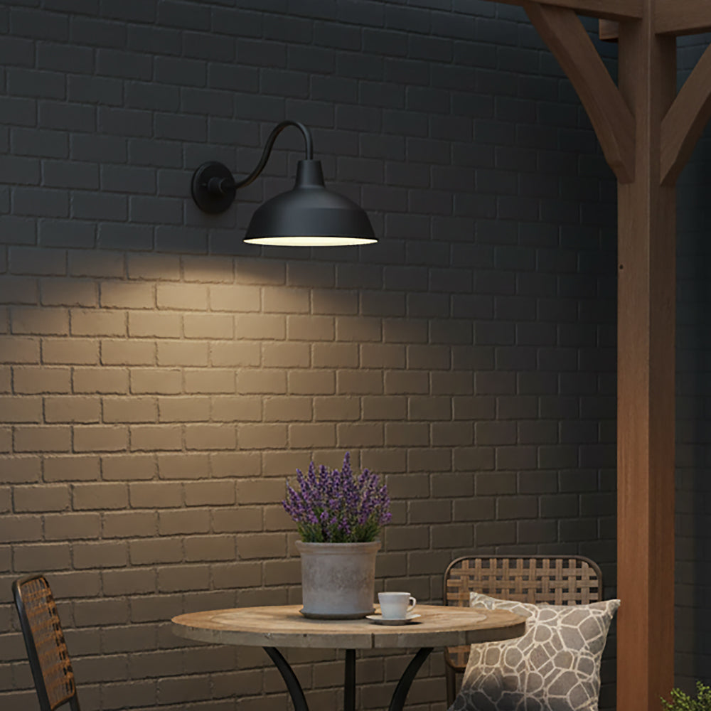 Asher Large Outdoor Wall Light, Black for Modern Farmhouse home with Black Brick