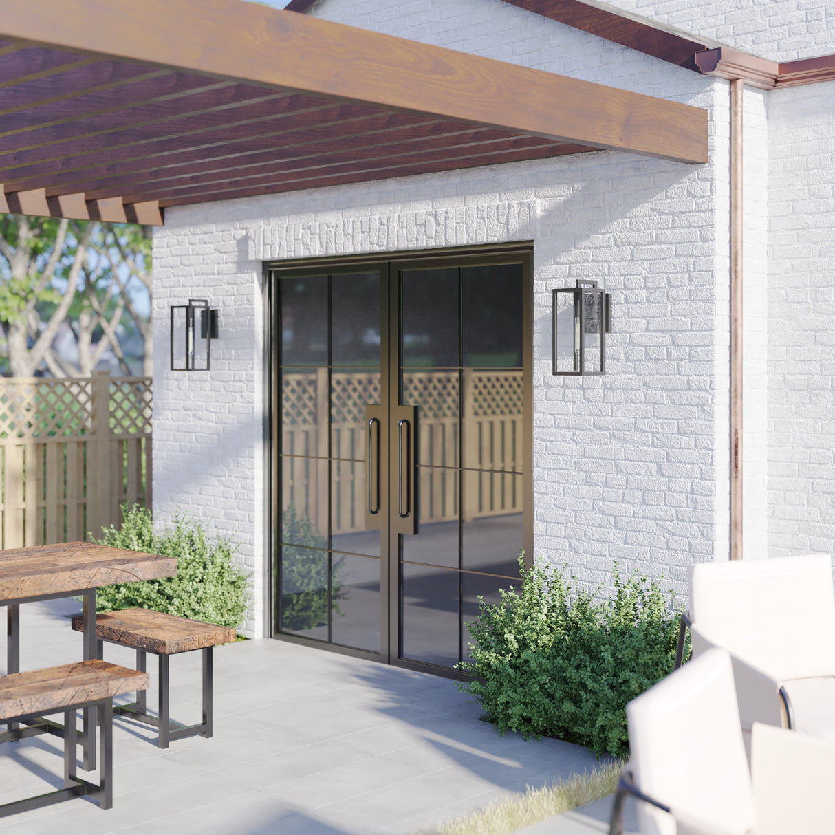 Sam Outdoor Wall Light, Medium 18", Black