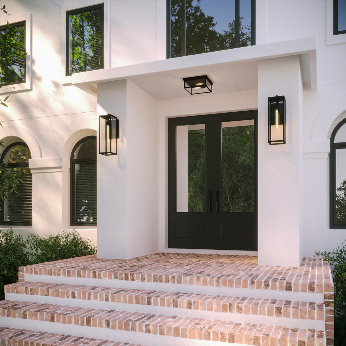 Sam Outdoor Wall Light, Large 24", Black