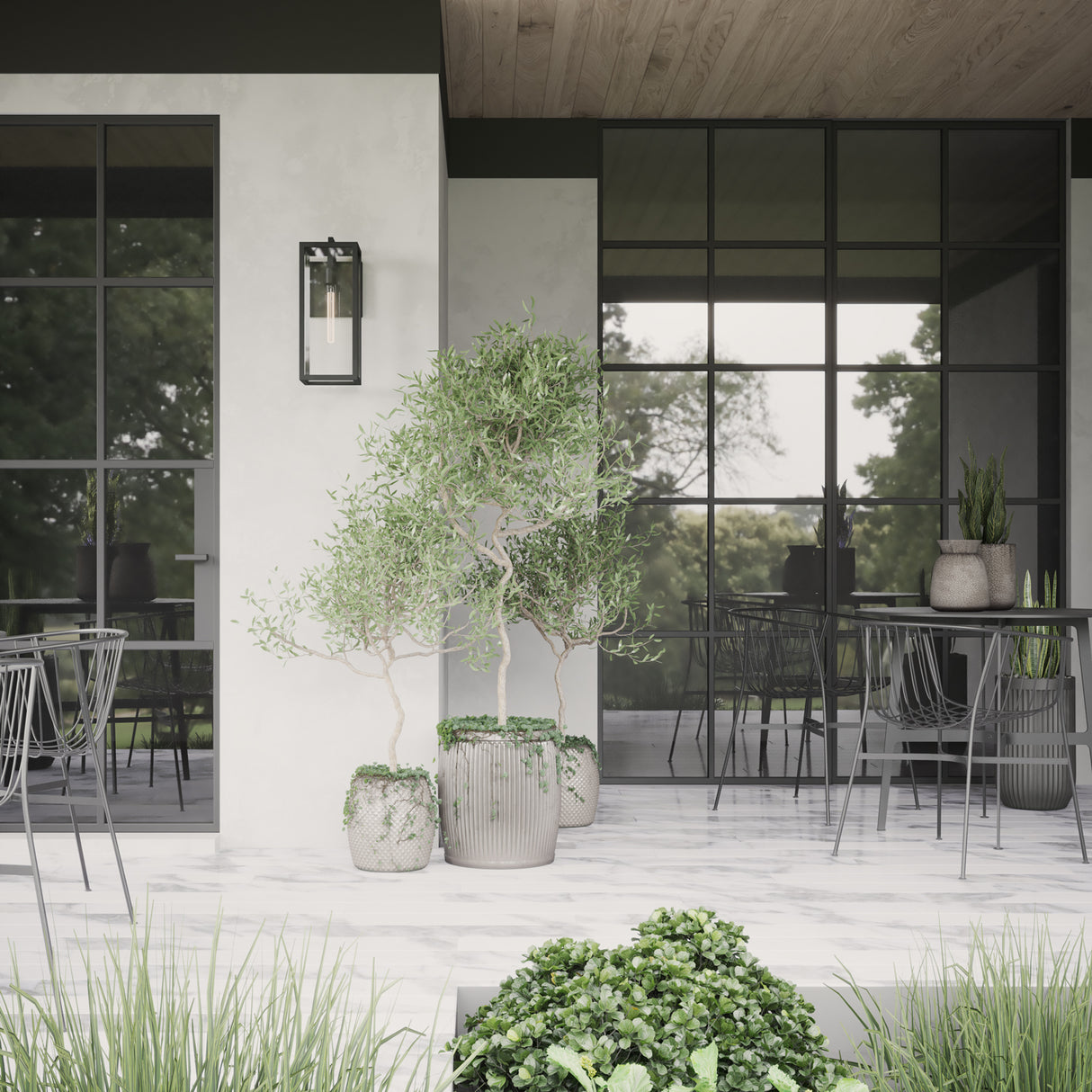 Sam Outdoor Wall Light, Large 24", Black