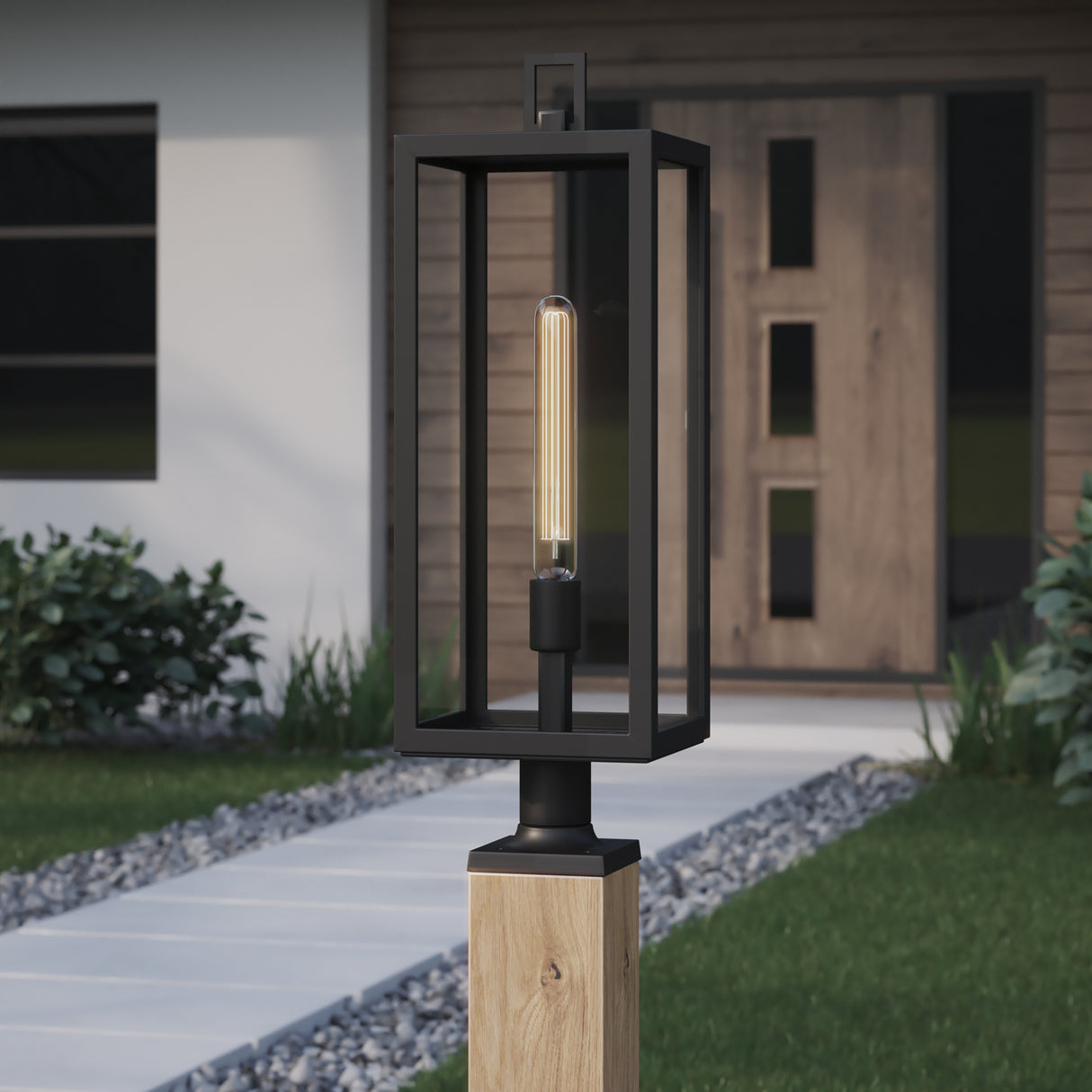 Sam Outdoor Post Light, 22" Black