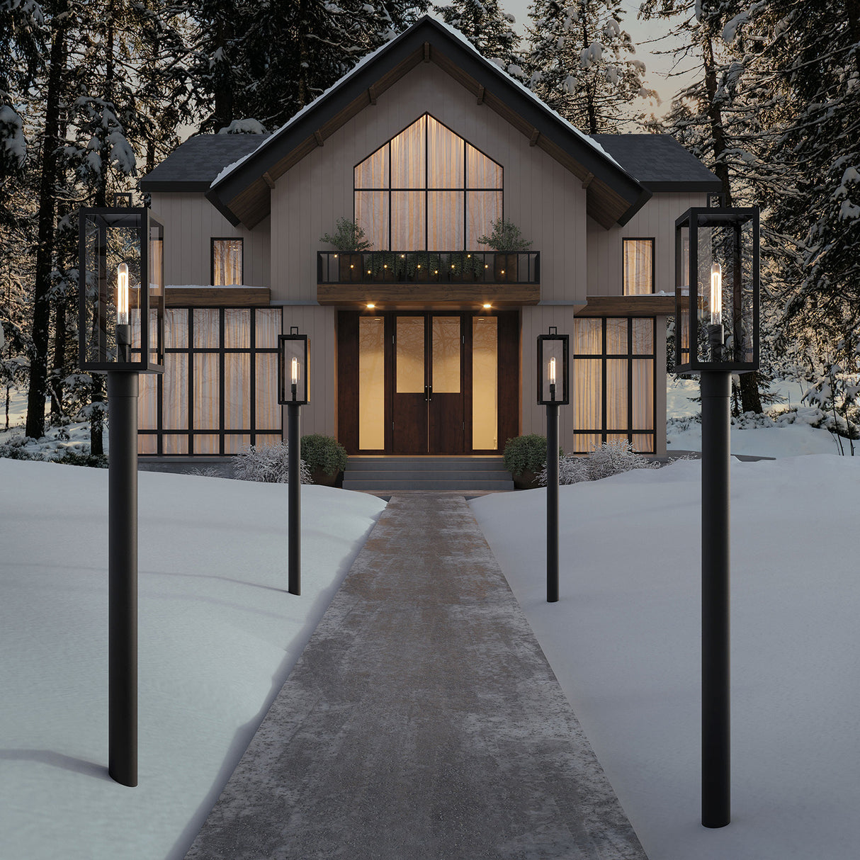 Sam Outdoor Post Light, 22" Black