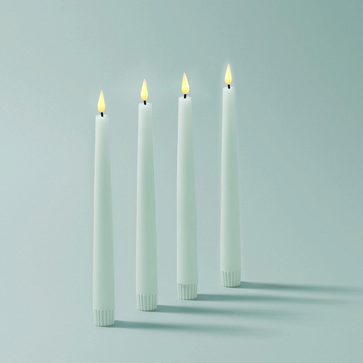 Infinity Wick Pastel Blue 9" Taper Candles, Set of 4