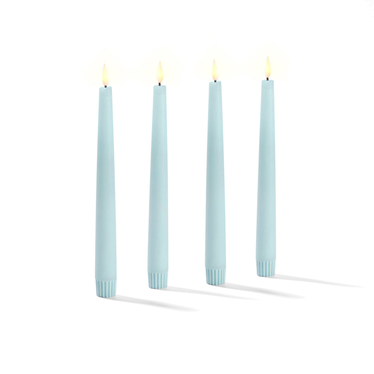 Infinity Wick Pastel Blue 9" Taper Candles, Set of 4