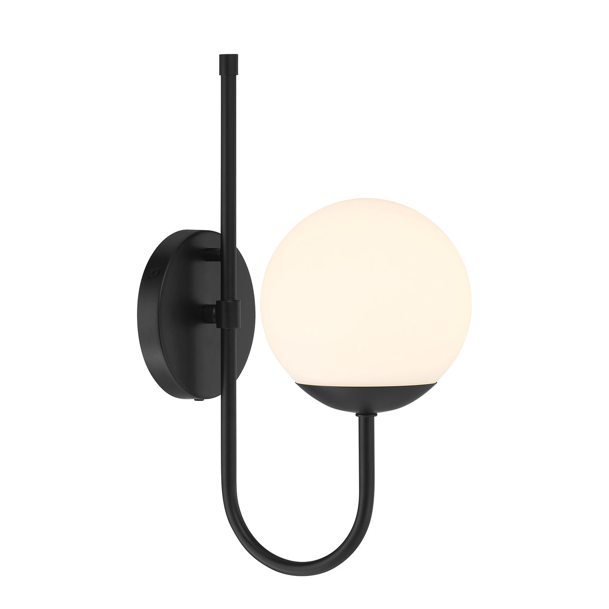 Castell Curved Arm Wall Sconce, Matte Black