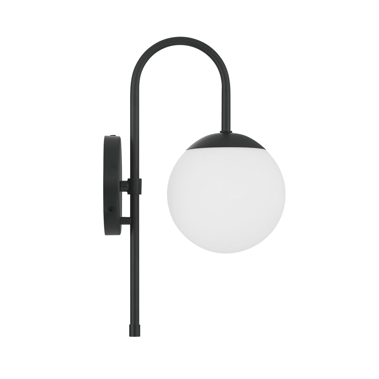 Castell Curved Arm Wall Sconce, Matte Black