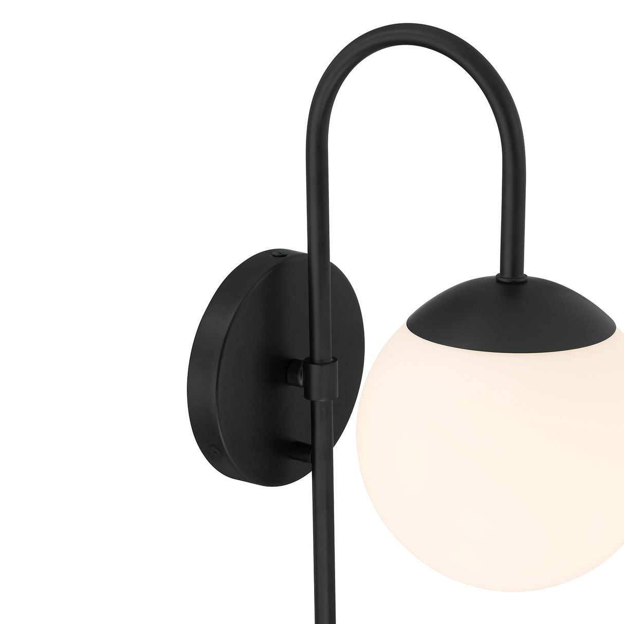 Castell Curved Arm Wall Sconce, Matte Black