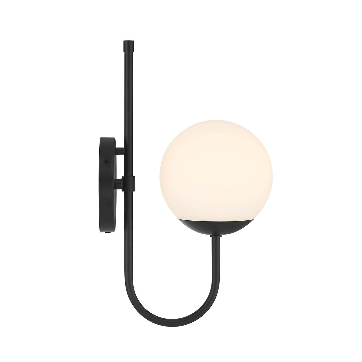 Castell Curved Arm Wall Sconce, Matte Black