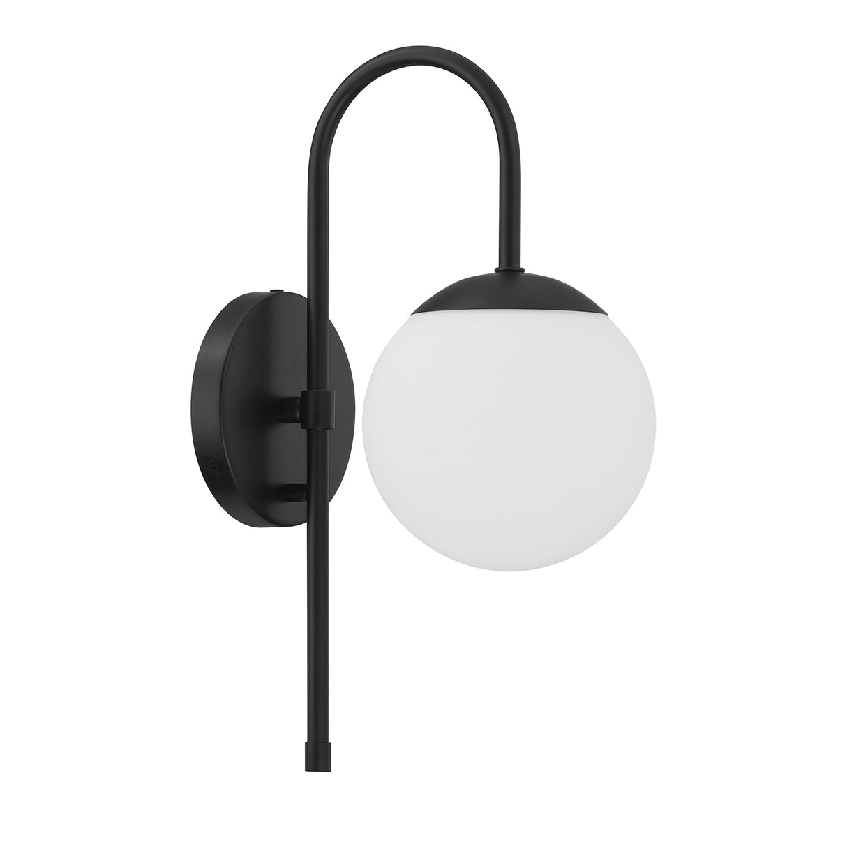 Castell Curved Arm Wall Sconce, Matte Black