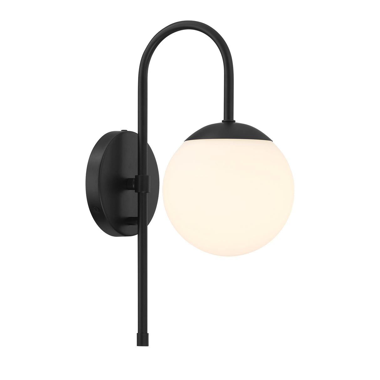 Castell Curved Arm Wall Sconce, Matte Black