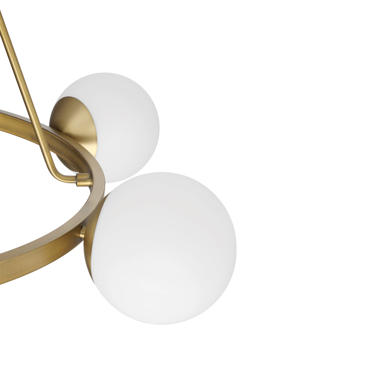 Castell 6 Globe Round Chandelier 36", Aged Brass