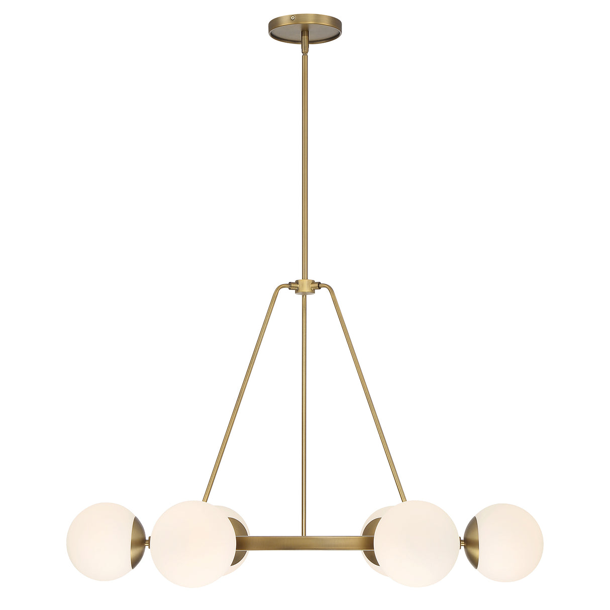Castell 6 Globe Round Chandelier 36", Aged Brass