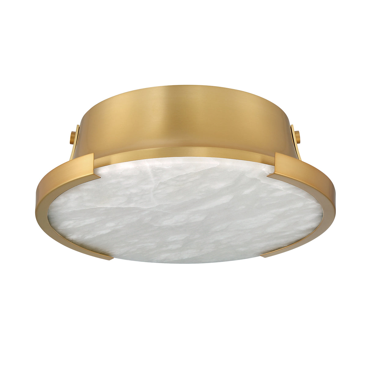 Joni LED Alabaster Flush Mount 14", Aged Brass