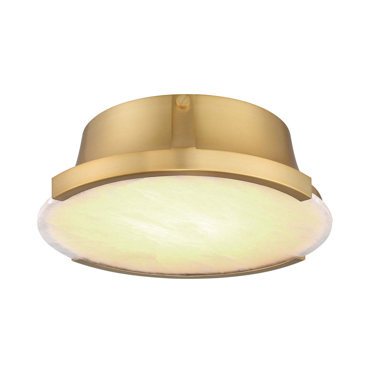 Joni LED Alabaster Flush Mount 14", Aged Brass