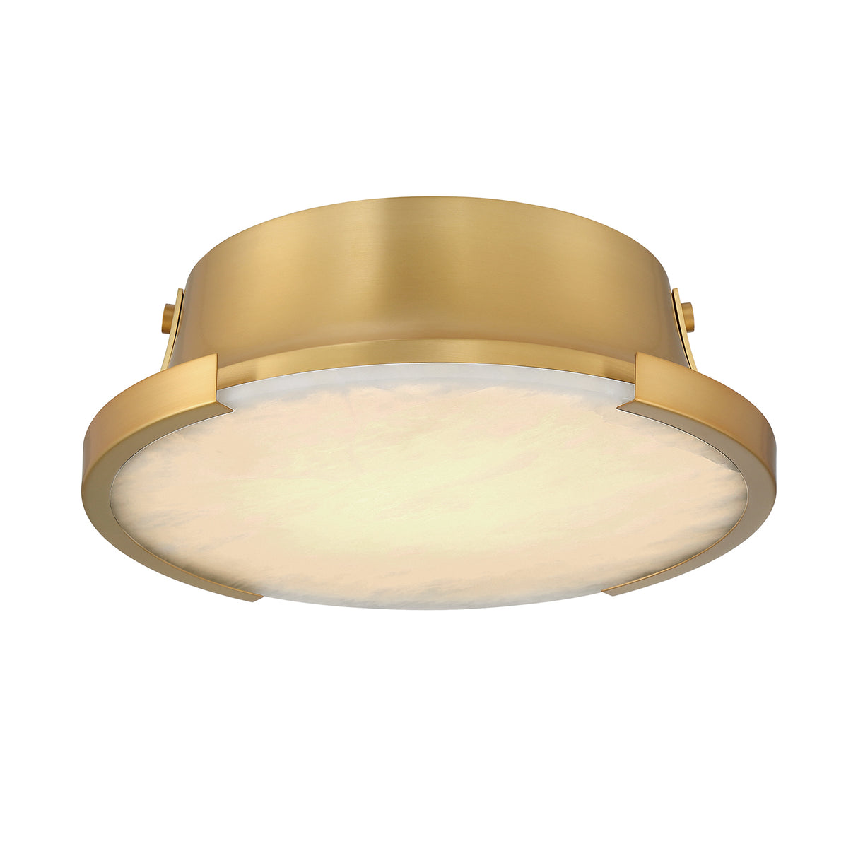 Joni LED Alabaster Flush Mount 14", Aged Brass