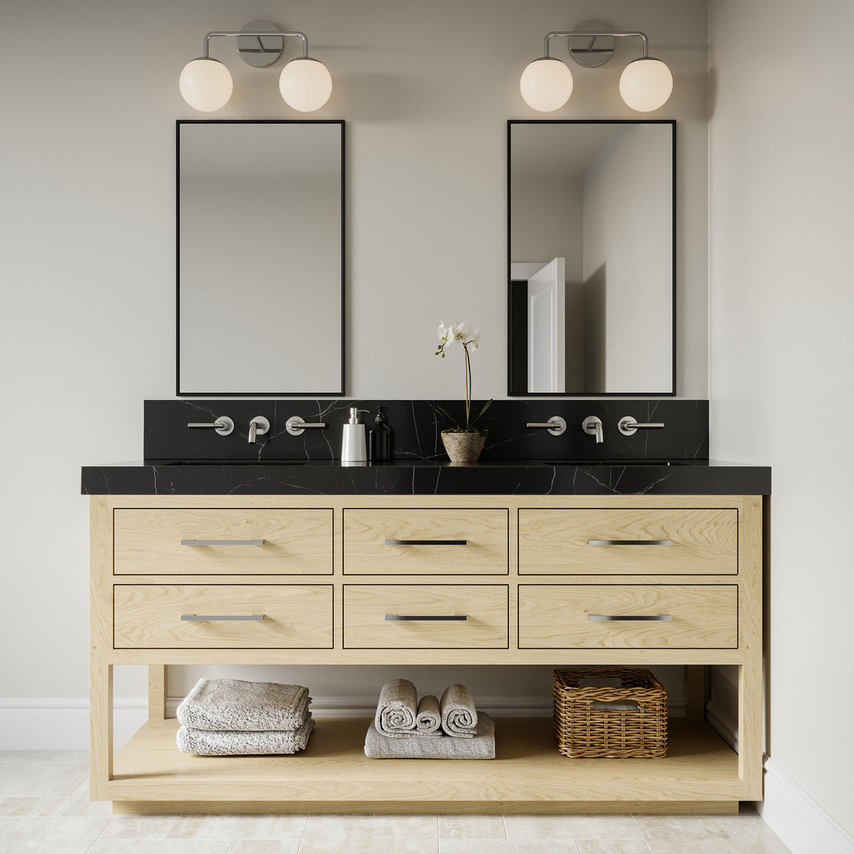 Castell 2 Globe Vanity Light, Chrome