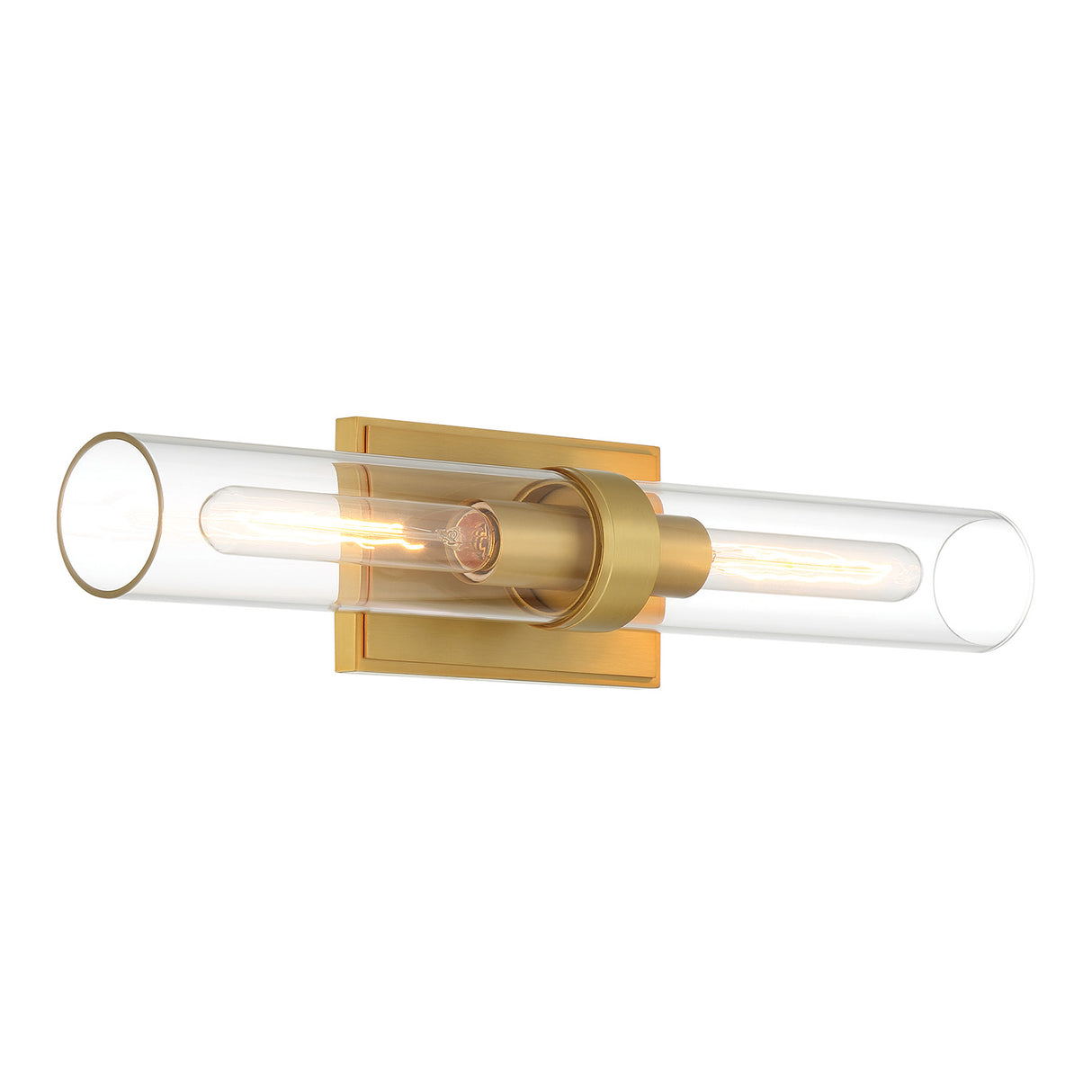 Sutton 2 Light Wall Sconce, Satin Brass