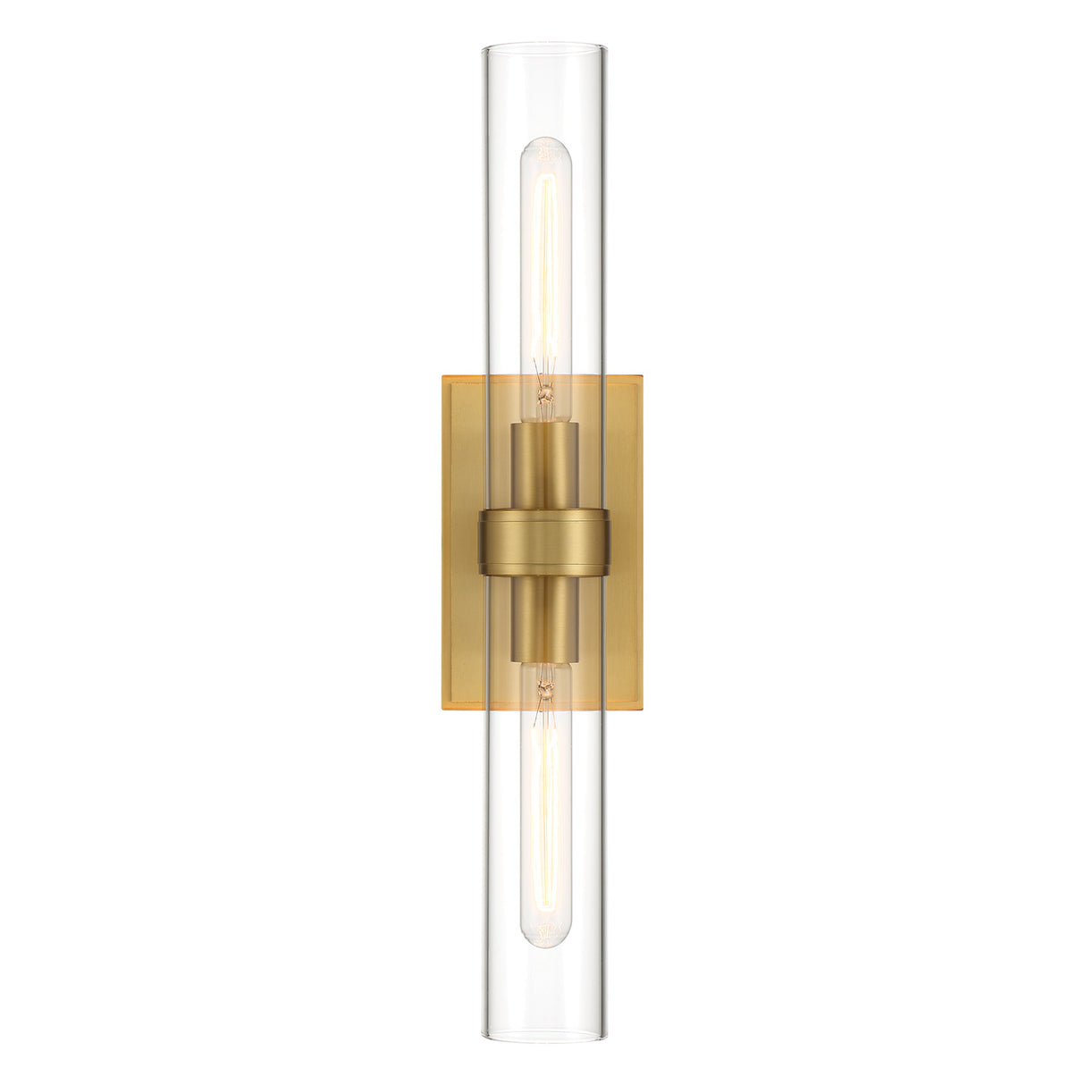 Sutton 2 Light Wall Sconce, Satin Brass