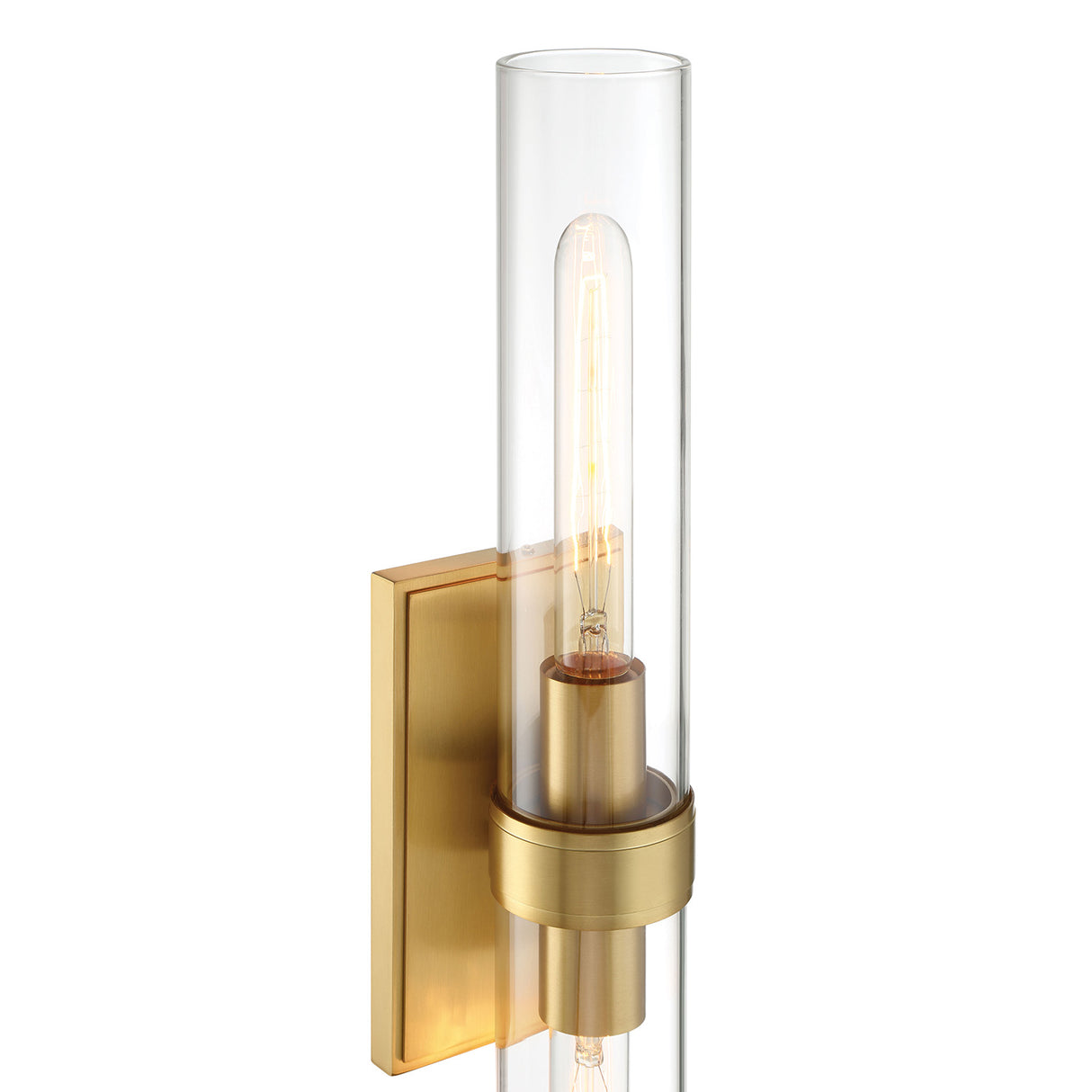 Sutton 2 Light Wall Sconce, Satin Brass