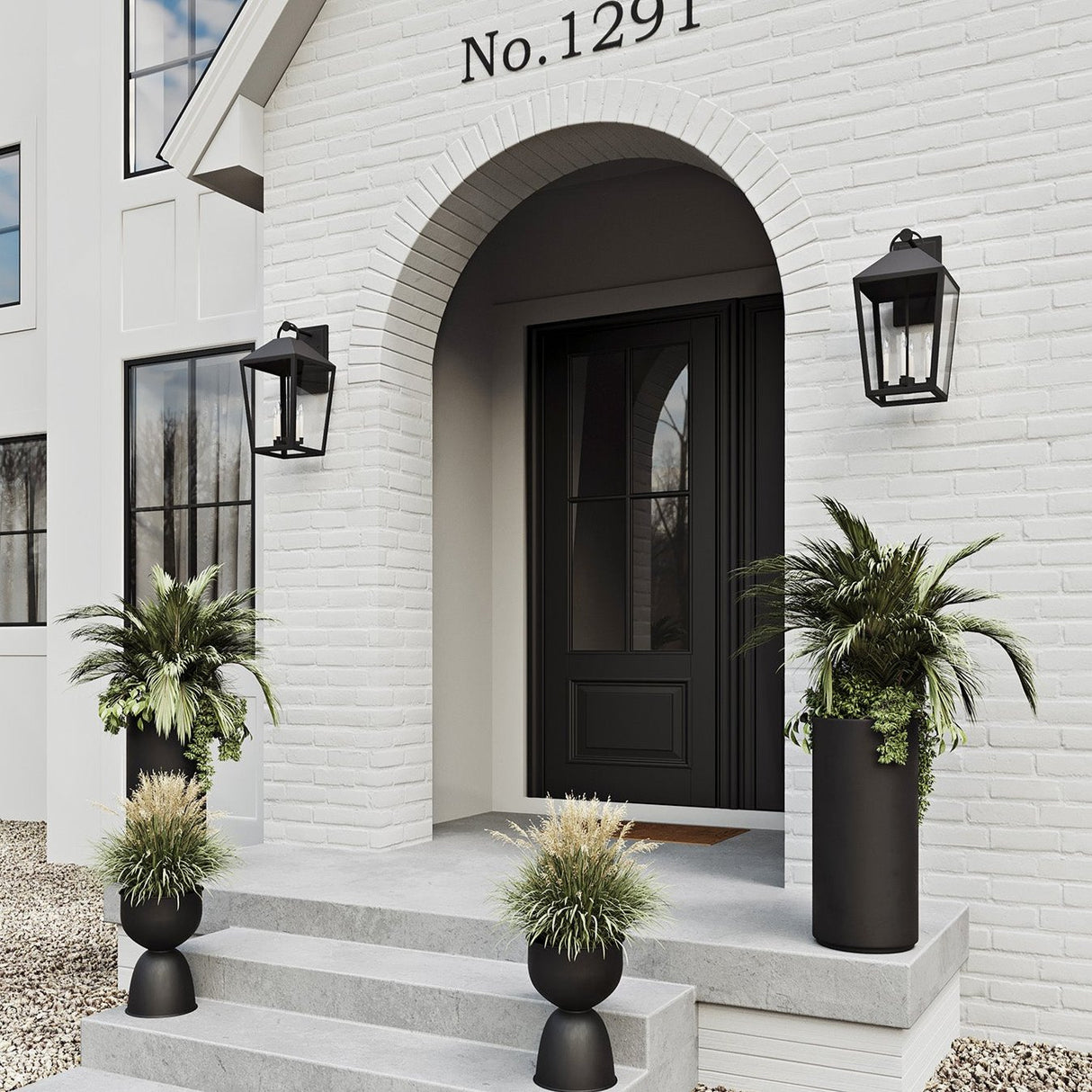 Open Box Cole Outdoor Wall Light, Large, Black