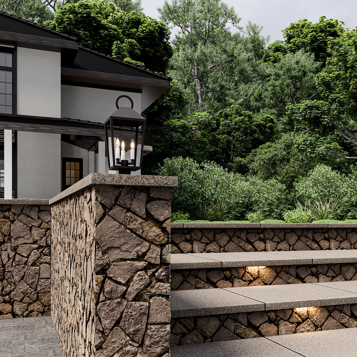 Cole Outdoor Post Light 19", Black