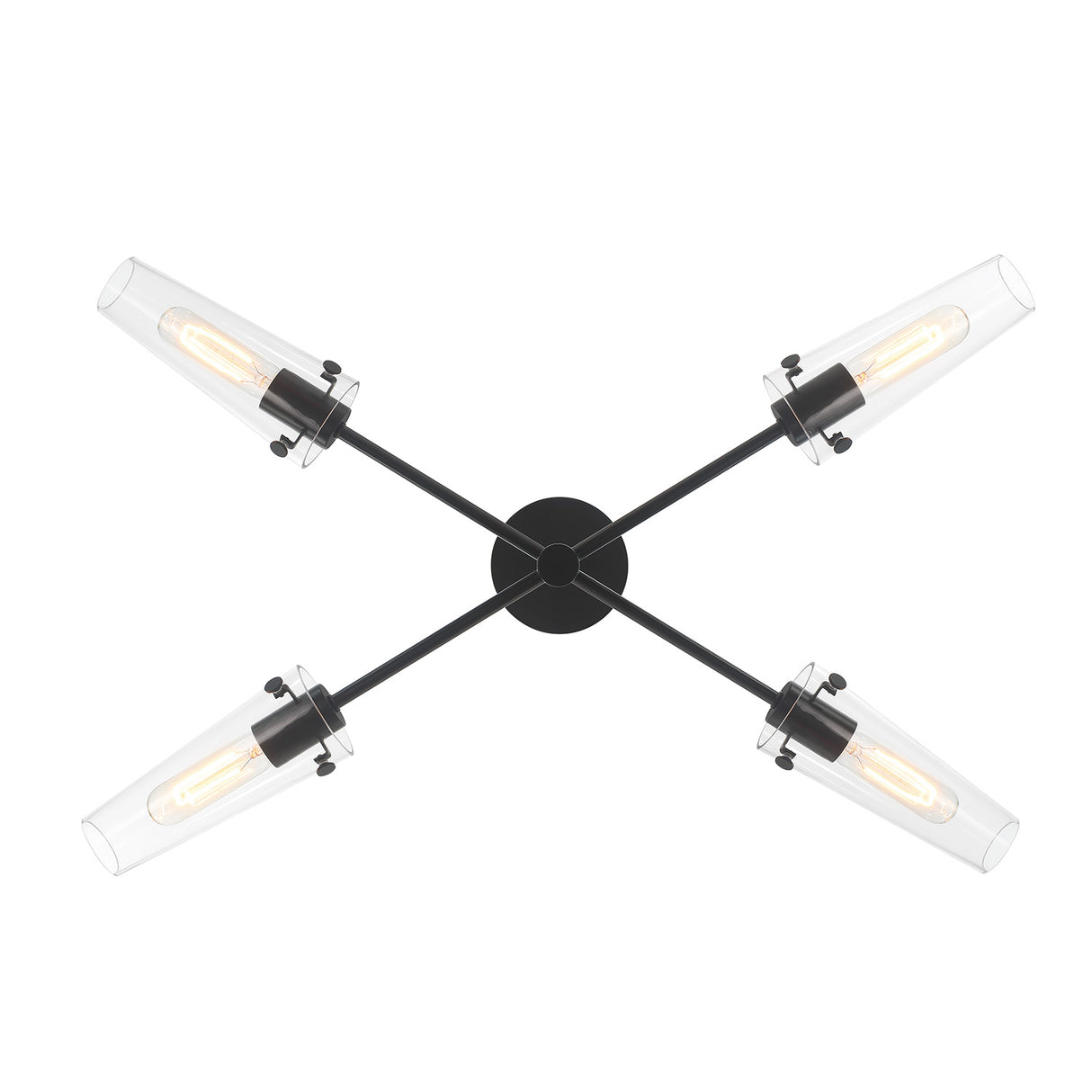Open Box Mason 4 Light Chandelier, Matte Black