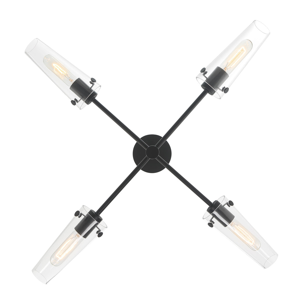 Open Box Mason 4 Light Chandelier, Matte Black