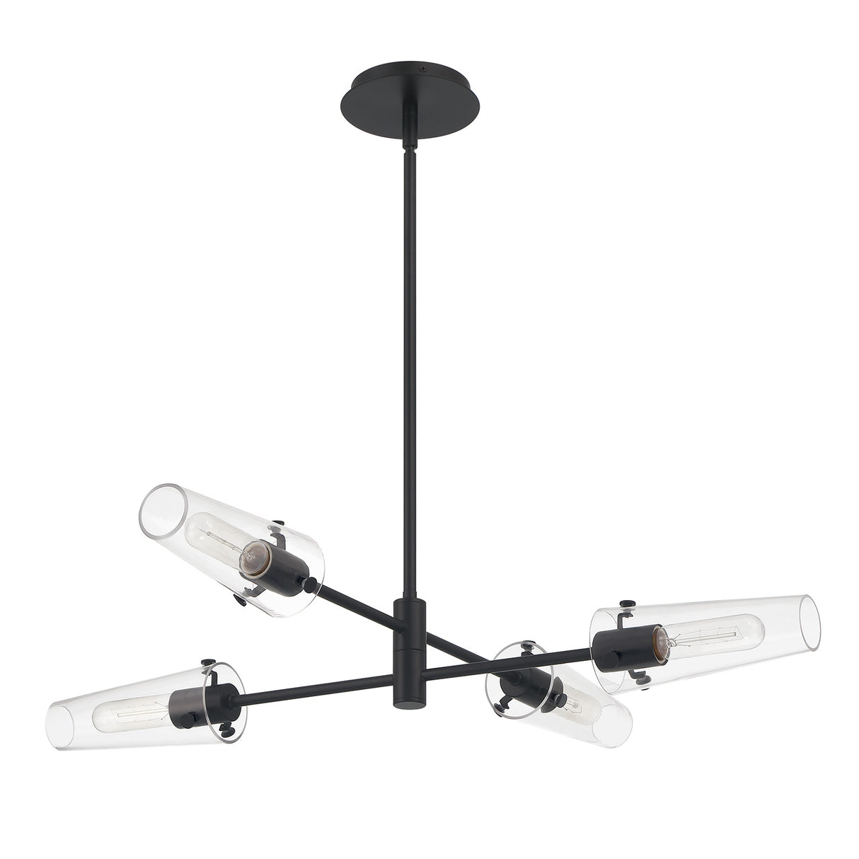 Open Box Mason 4 Light Chandelier, Matte Black