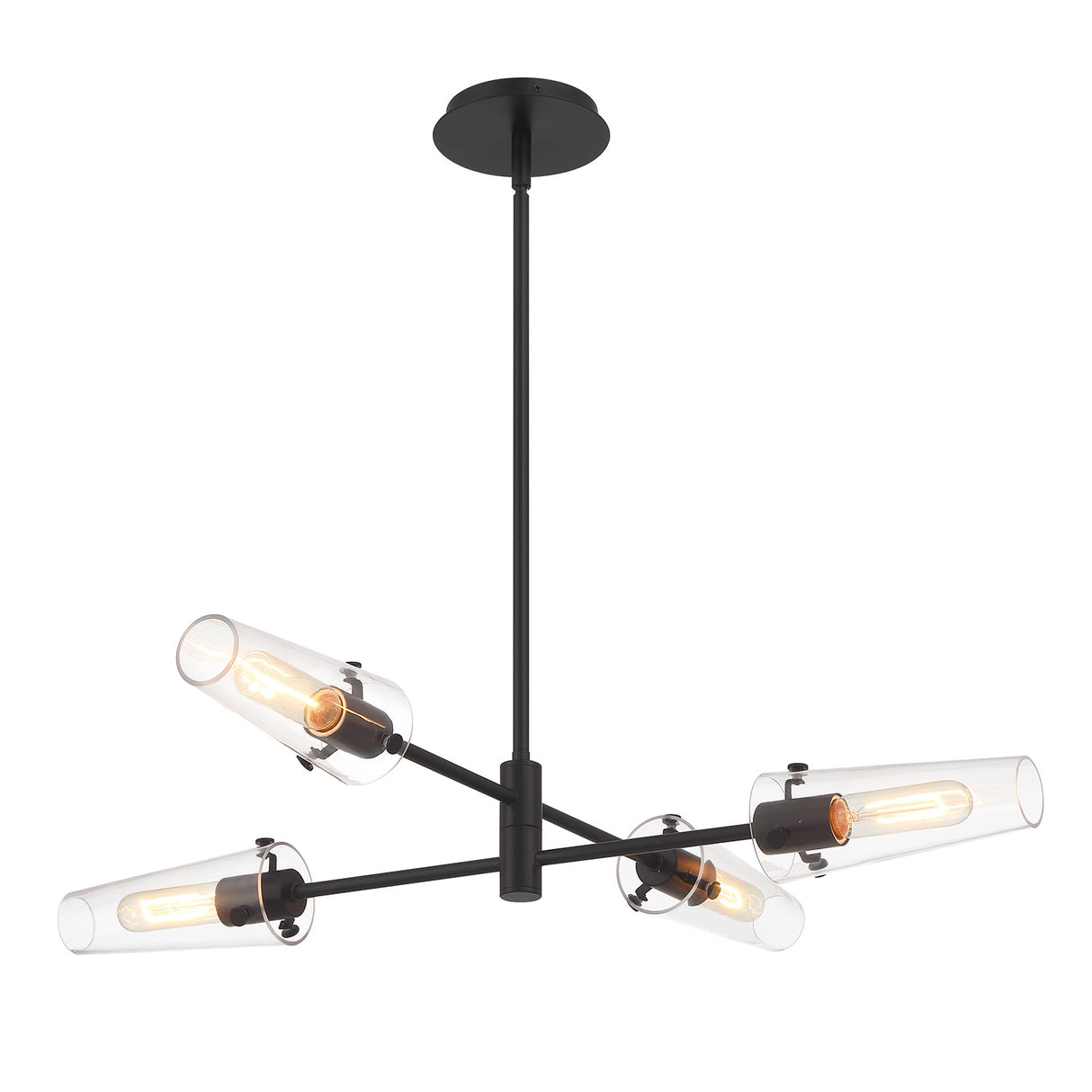 Mason 4 Light Chandelier 32", Matte Black