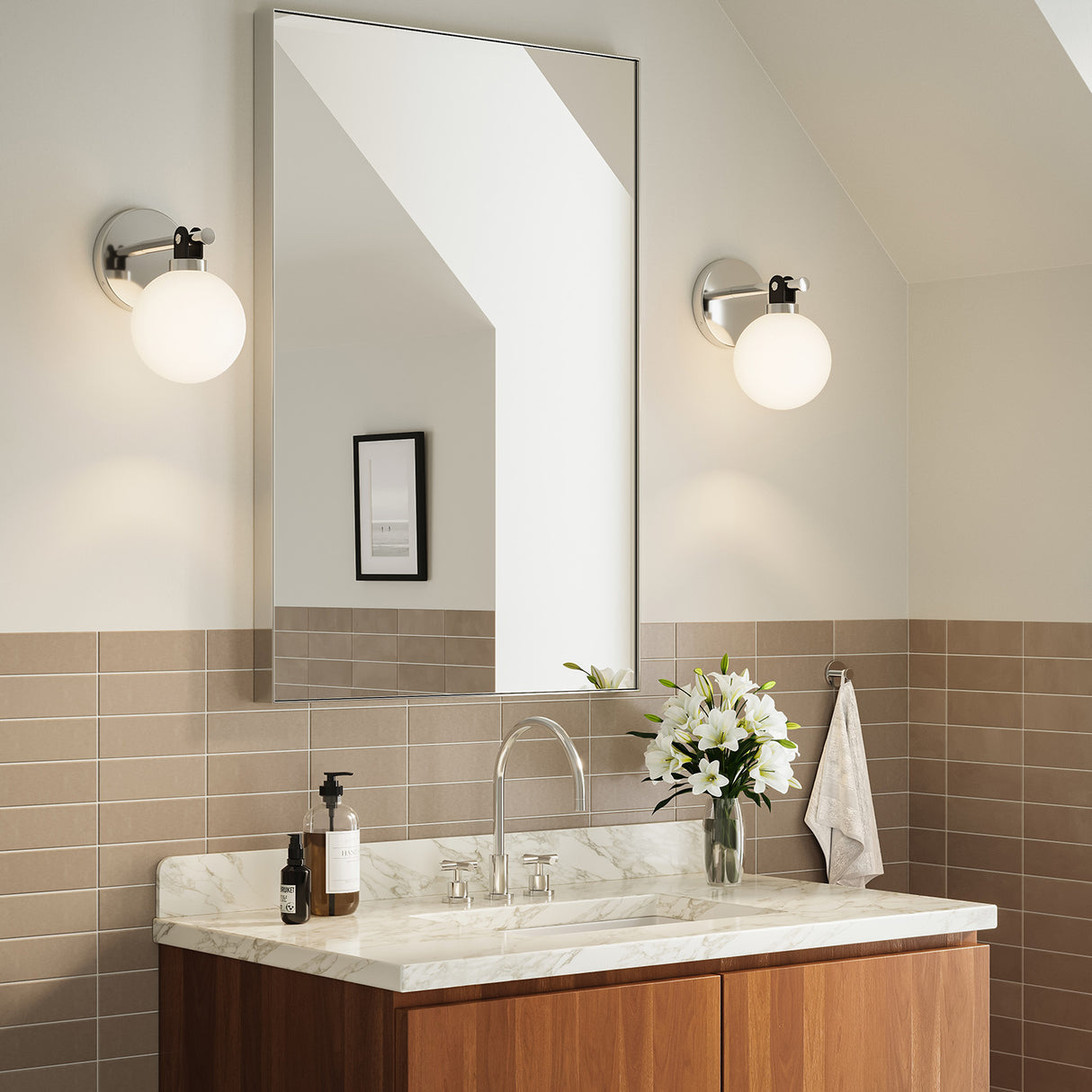 Bryce Vanity Wall Sconce, Polished Nickel