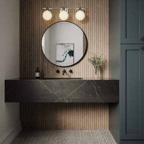 Bryce 3 Globe Vanity, Polished Nickel