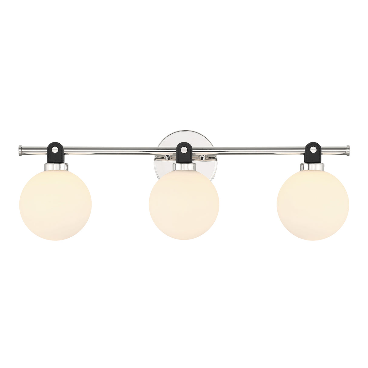Bryce 3 Globe Vanity, Polished Nickel