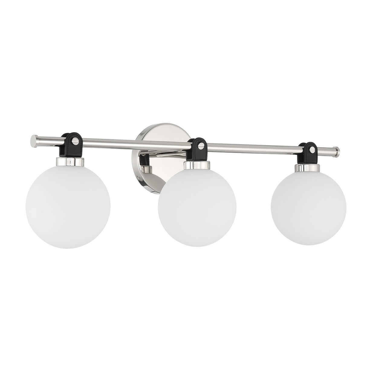 Bryce 3 Globe Vanity, Polished Nickel
